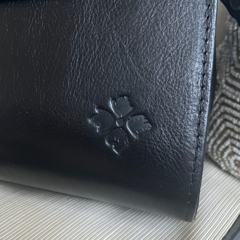 Patricia Nash Stintino Tooled Black Leather Saddle Satchel | Crossbody Turn-lock - Picture 7 of 9